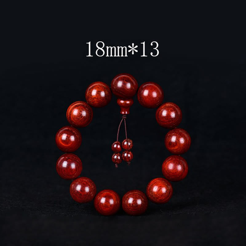 Braccialetto di equilibrio in legno di sandalo rosso con foglia piccola tibetana Buddha Stones - 18mm*13 - image 9