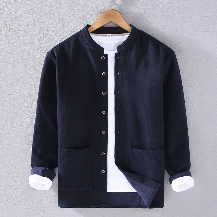 Giacca da uomo Buddha Stones con collo classico, maniche lunghe, foderata in pile termico e in ramia, con tasche. - Blu notte - US/UK/AU42, EU52 (3XL) - image 3