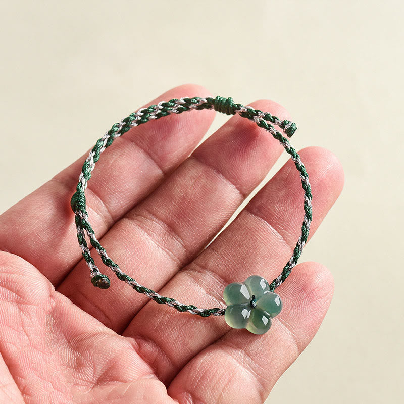 Bracciale della prosperità in giada naturale intrecciata a mano Buddha Stones - image 8
