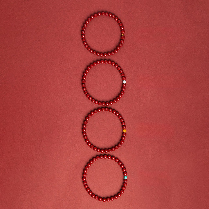 Braccialetto Buddha Stones Natural Cinnabar Ambra Calma - image 6
