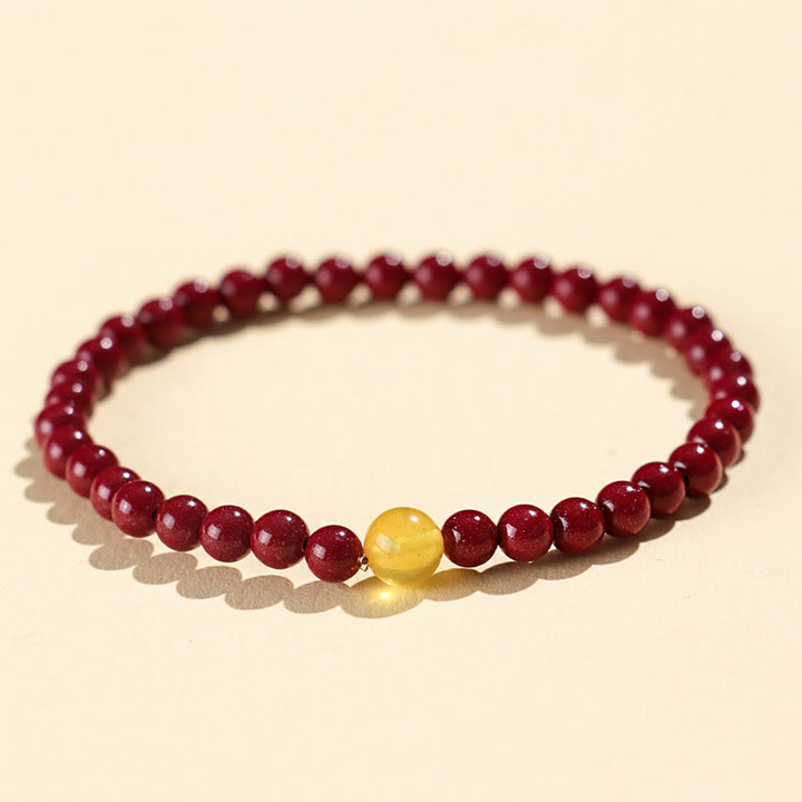 Braccialetto Buddha Stones Natural Cinnabar Ambra Calma - Cinabro da 4 mm - image 1