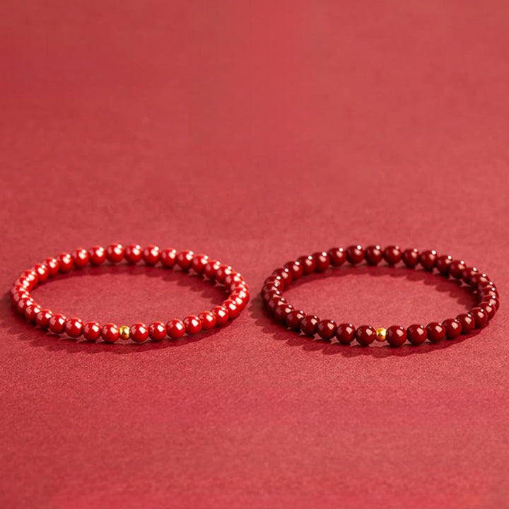 Braccialetto Buddha Stones Natural Cinnabar Ambra Calma - image 4