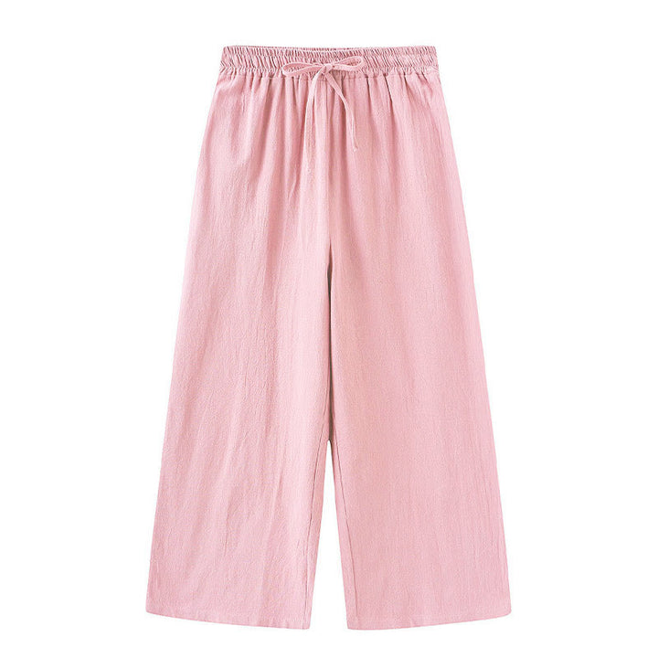 Completo da donna in cotone con stampa Buddha Stones, composto da 2 pezzi: maglia a maniche lunghe con tasche e pantaloni capri con coulisse, ideale per la meditazione. - image 9