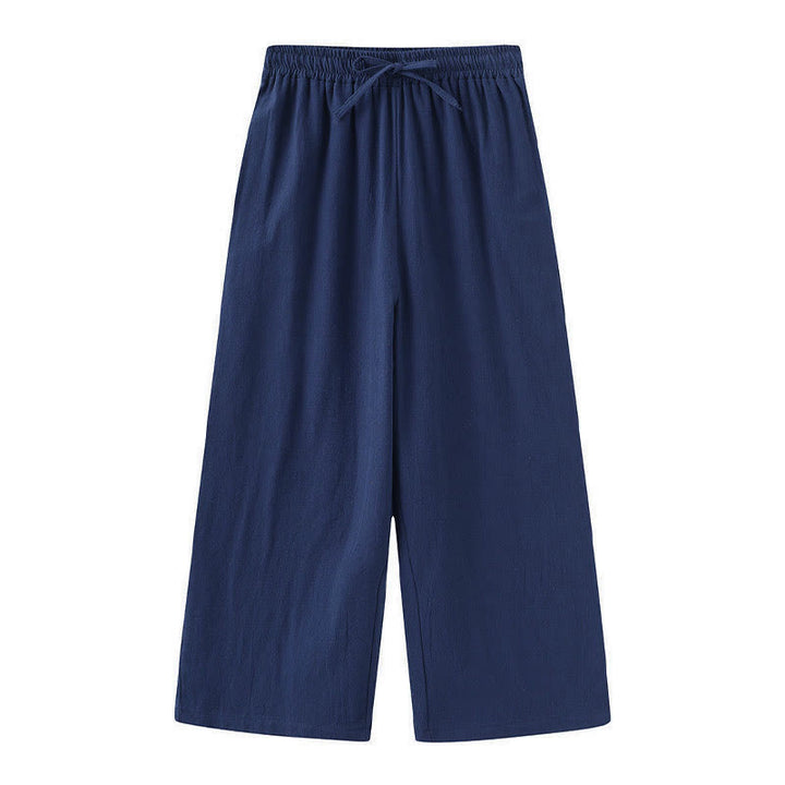 Completo da donna in cotone con stampa Buddha Stones, composto da 2 pezzi: maglia a maniche lunghe con tasche e pantaloni capri con coulisse, ideale per la meditazione. - image 33