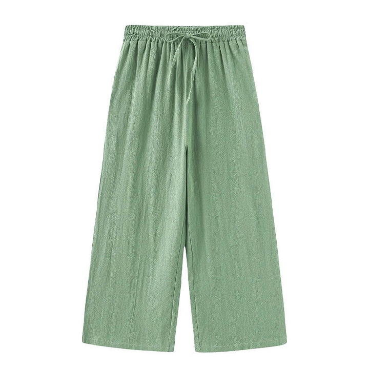 Completo da donna in cotone con stampa Buddha Stones, composto da 2 pezzi: maglia a maniche lunghe con tasche e pantaloni capri con coulisse, ideale per la meditazione. - image 45