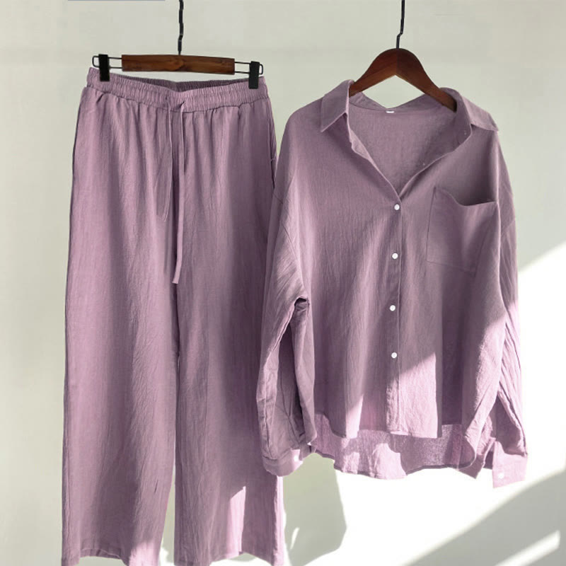 Completo da donna in cotone con stampa Buddha Stones, composto da 2 pezzi: maglia a maniche lunghe con tasche e pantaloni capri con coulisse, ideale per la meditazione. - Rosso viola pallido - US16, UK/AU20, EU48 (5XL) - image 54