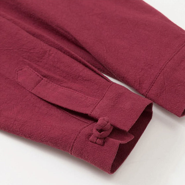 Set da 2 pezzi da uomo in cotone con bottoni a rana, camicia a maniche lunghe e pantaloni con tasche, motivo Buddha Stones - image 8