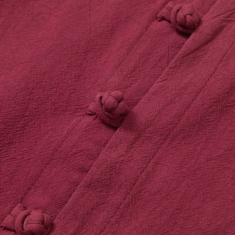 Set da 2 pezzi da uomo in cotone con bottoni a rana, camicia a maniche lunghe e pantaloni con tasche, motivo Buddha Stones - image 5