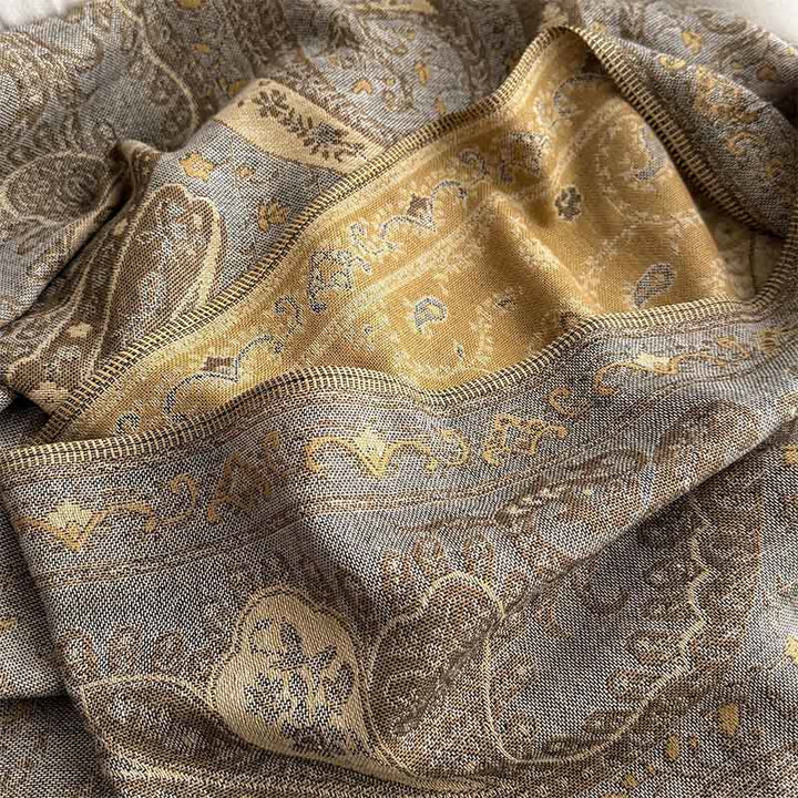 Sciarpa/stola con nappe e motivo floreale paisley primaverile Buddha Stones. - image 15