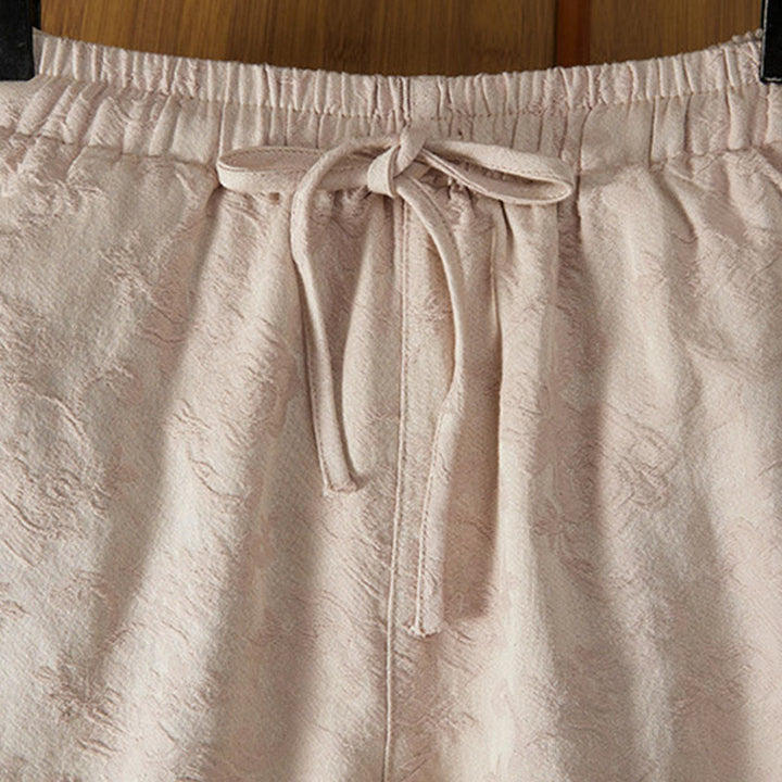 Pantaloni da donna in cotone a gamba larga con tasche, modello jacquard termico invernale Buddha Stones - image 15