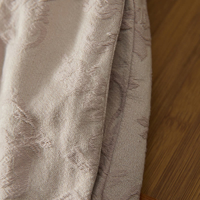 Pantaloni da donna in cotone a gamba larga con tasche, modello jacquard termico invernale Buddha Stones - image 12