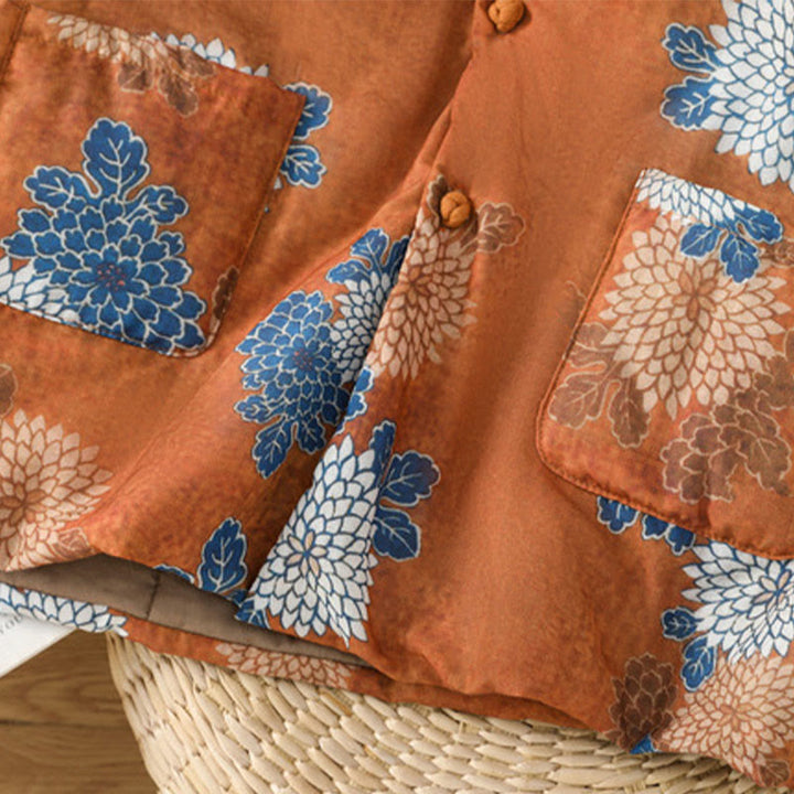 Gilet da donna in cotone senza maniche con stampe floreali, bottoni e tasche, Buddha Stones - image 8