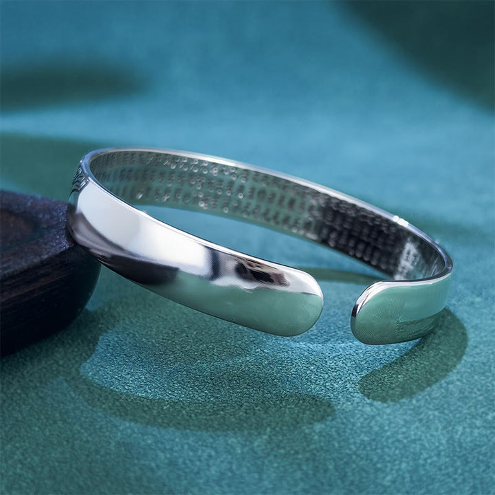 Bracciale rigido regolabile aperto Buddha Stones, cuore, sutra, pesce koi, loto, rame, ricchezza - image 3