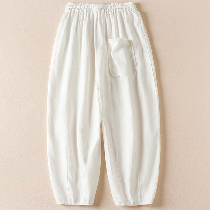 Pantaloni harem estivi con piccole decorazioni floreali e tasche, ispirati a Buddha Stones. - image 19