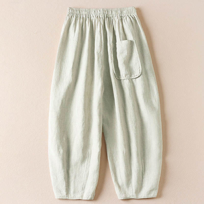 Pantaloni harem estivi con piccole decorazioni floreali e tasche, ispirati a Buddha Stones. - image 24