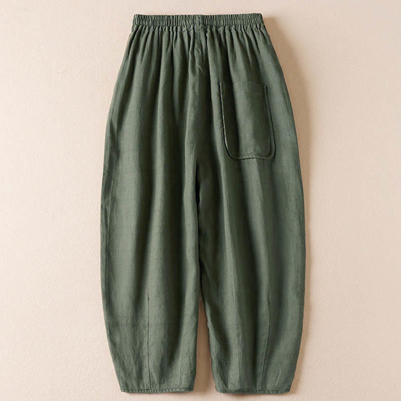 Pantaloni harem estivi con piccole decorazioni floreali e tasche, ispirati a Buddha Stones. - image 29