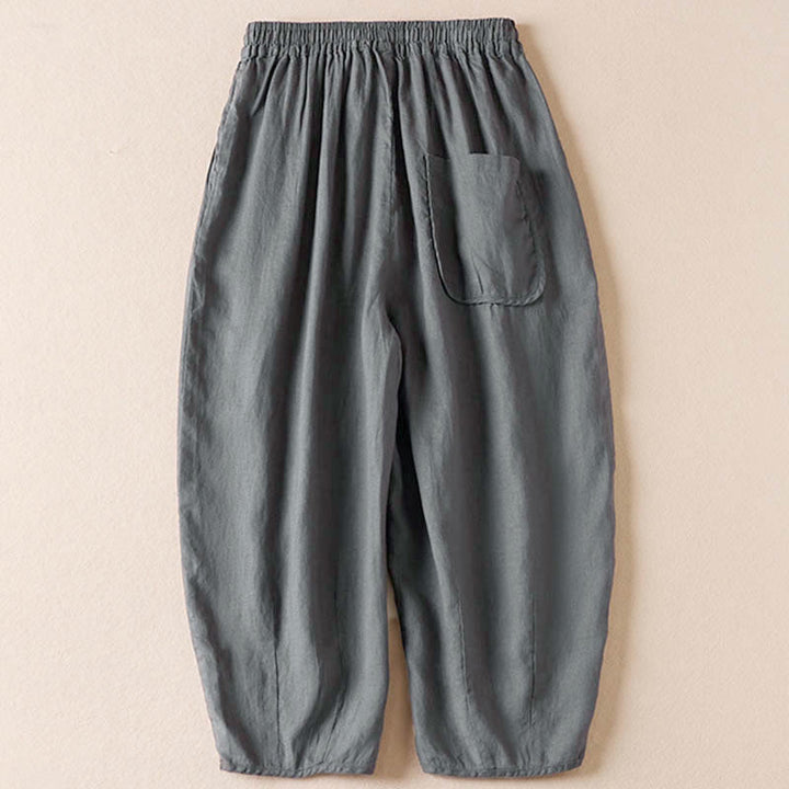 Pantaloni harem estivi con piccole decorazioni floreali e tasche, ispirati a Buddha Stones. - image 35