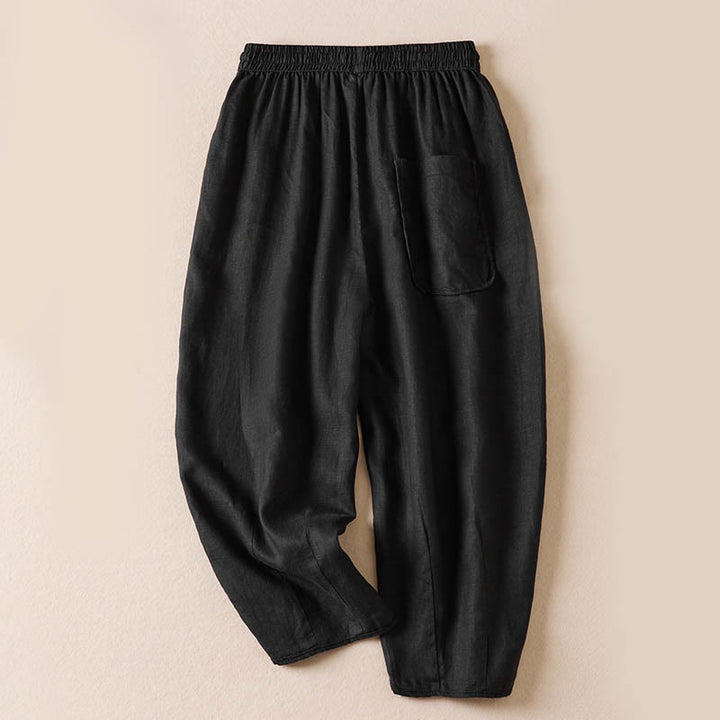 Pantaloni harem estivi con piccole decorazioni floreali e tasche, ispirati a Buddha Stones. - image 37