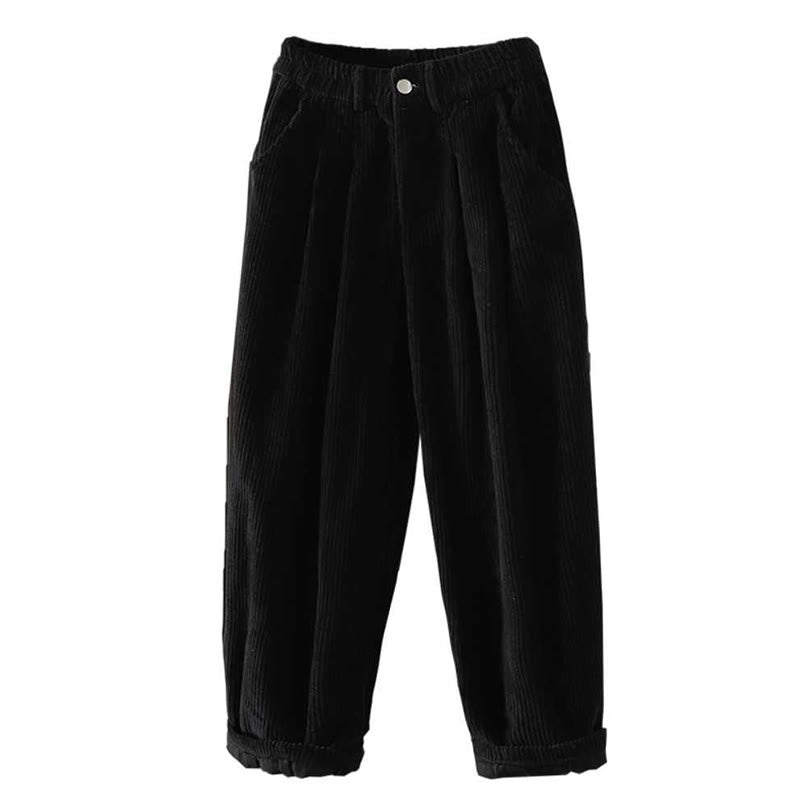 Pantaloni harem invernali da donna in velluto a coste di cotone con vita alta e fodera in pile, con tasche , Buddha Stones - image 17