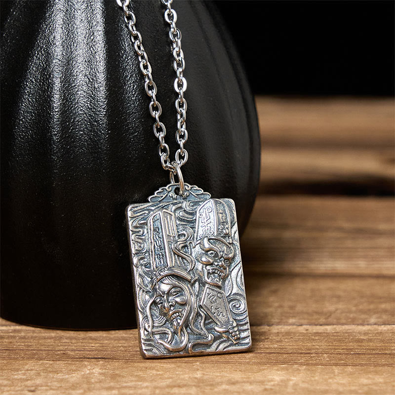 Buddha Stones Collana con ciondolo in rame, nero e bianco, modello di impermanenza, equilibrio - image 3