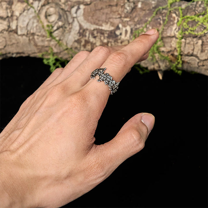 Anello con teschio in rame e Buddha Stones , Signore della foresta dei cadaveri, che tiene lontani gli spiriti maligni - image 4