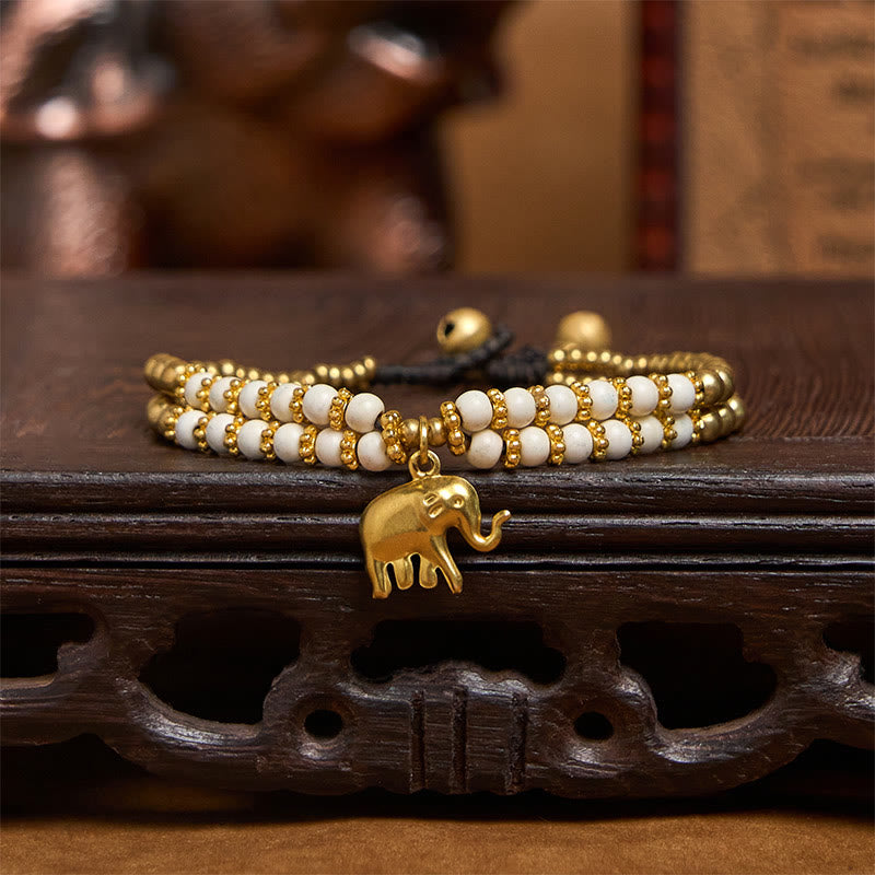 Bracciale Buddha Stones Turquoise Elephant Luck in rame placcato a doppio strato e resistenza - image 3