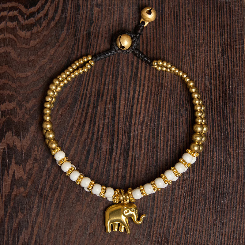 Bracciale Buddha Stones Turquoise Elephant Luck in rame placcato a doppio strato e resistenza - image 1