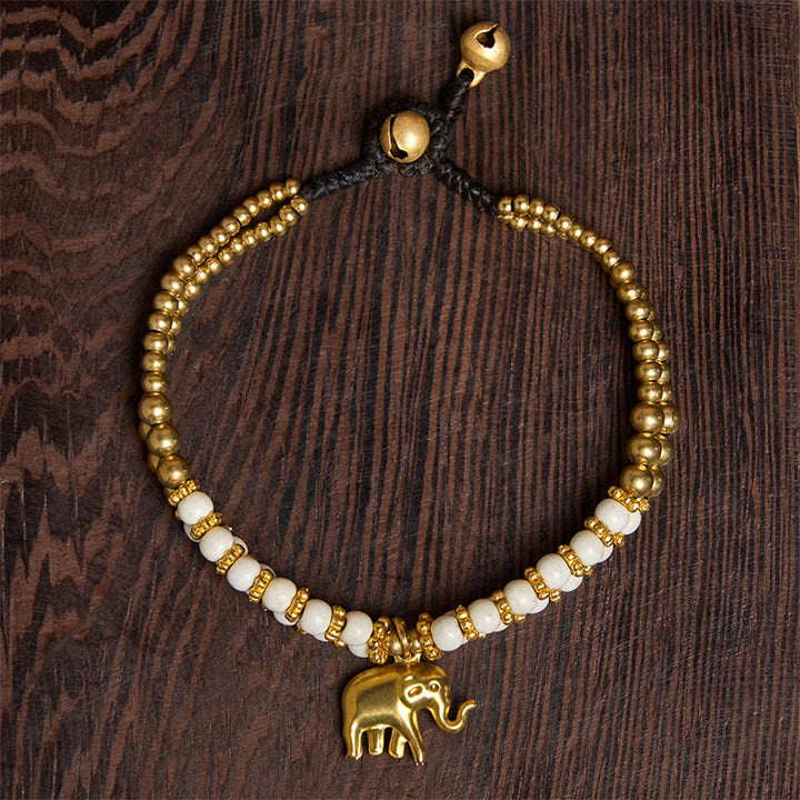 Bracciale Buddha Stones Turquoise Elephant Luck in rame placcato a doppio strato e resistenza - image 1