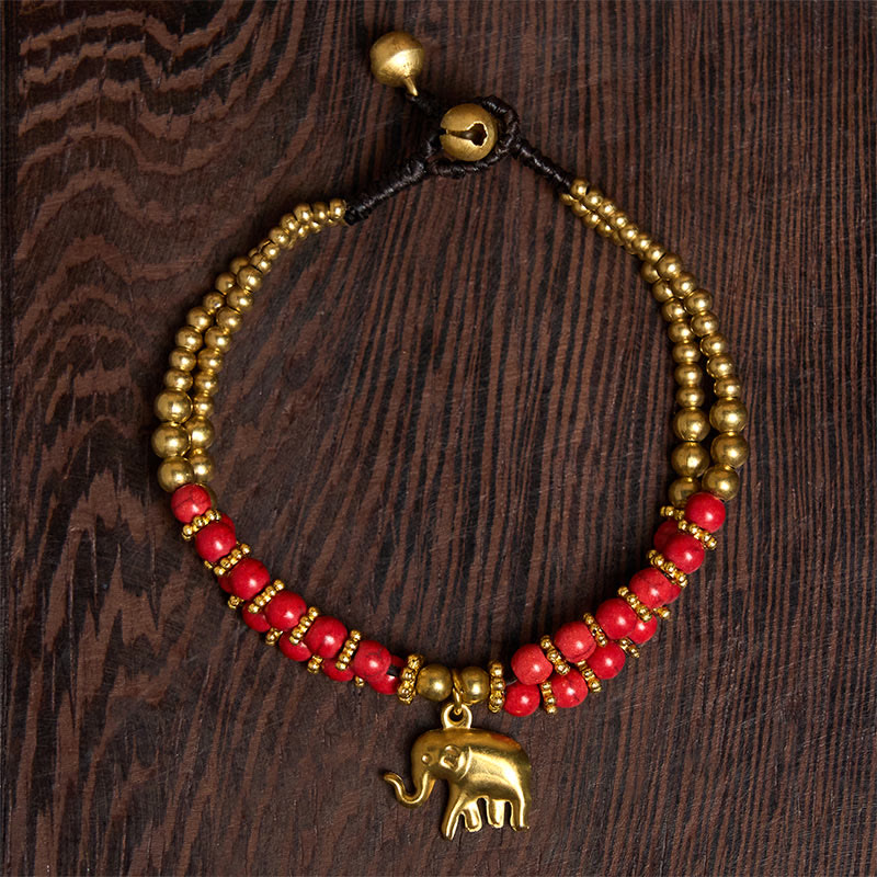 Bracciale Buddha Stones Turquoise Elephant Luck in rame placcato a doppio strato e resistenza - image 9