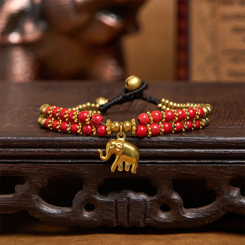 Bracciale Buddha Stones Turquoise Elephant Luck in rame placcato a doppio strato e resistenza - image 10