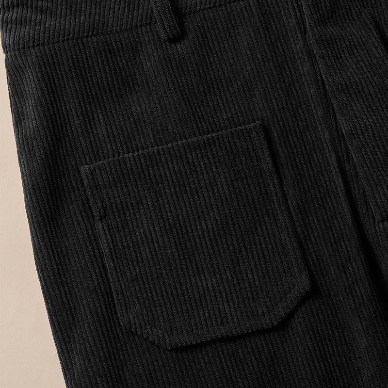 Pantaloni larghi da donna in velluto a coste semplice con bottoni e tasche, in poliestere, con Buddha Stones - image 29