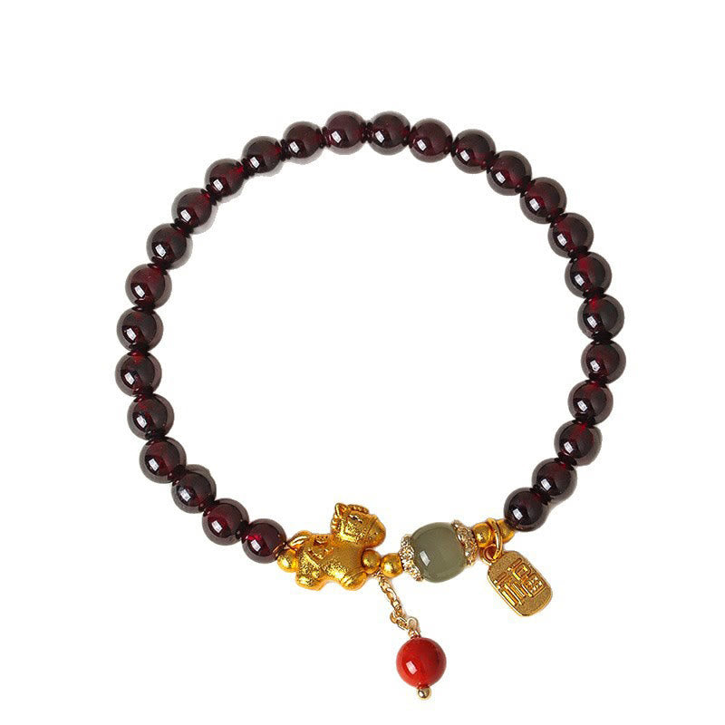 Braccialetto di protezione con ciondolo portafortuna e carattere Fu, anno del cavallo , Buddha Stones - image 14