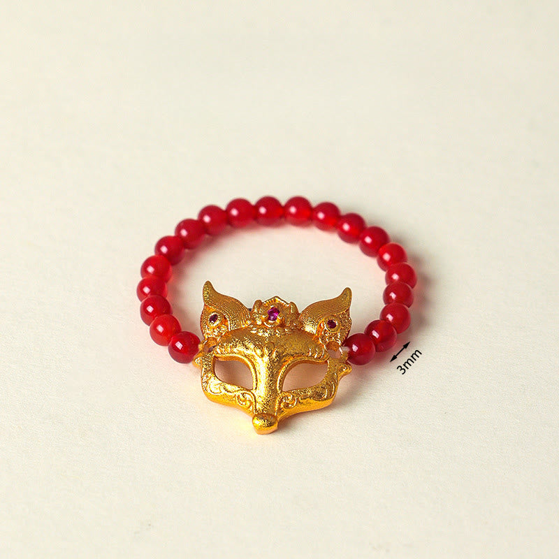 Braccialetto del successo in agata rossa del sud con volpe a nove code Buddha Stones - image 13