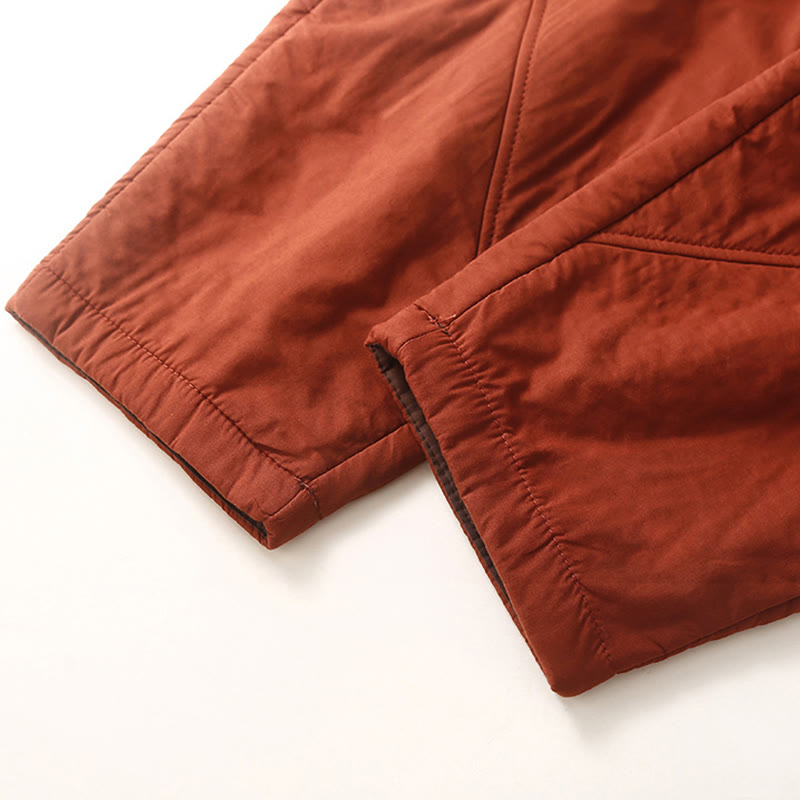 Pantaloni harem spessi con elastico in vita e tasche, modello invernale semplice da donna Buddha Stones - image 11