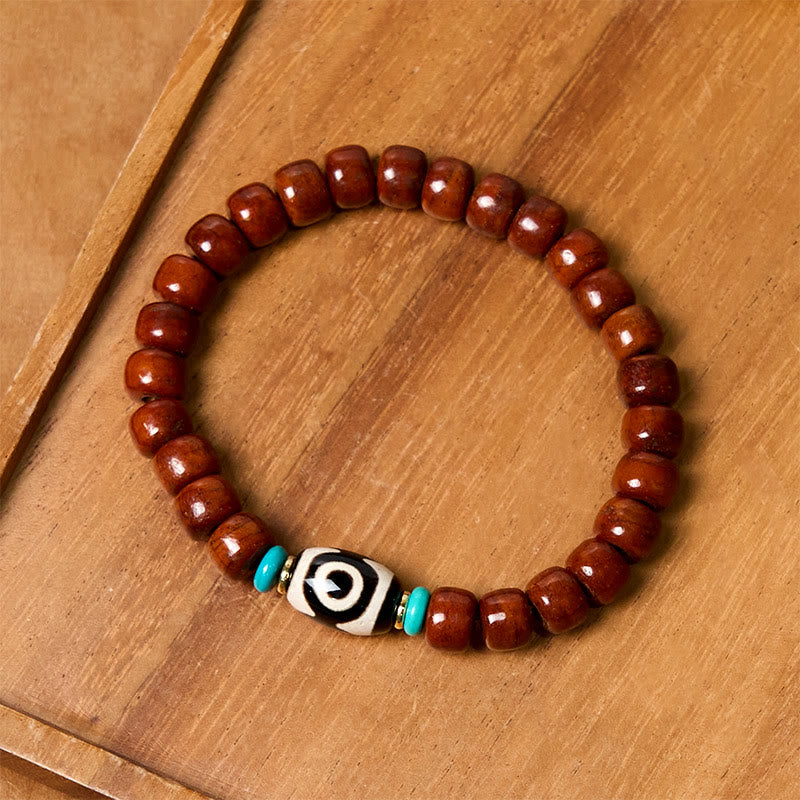 Braccialetto della fortuna con perline di osso , Buddha Stones , perline Dzi a tre occhi Vajra - image 8