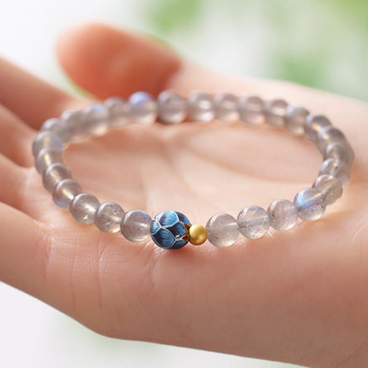 Braccialetto di charme Buddha Stones Natural Moonstone Lotus Love - image 3