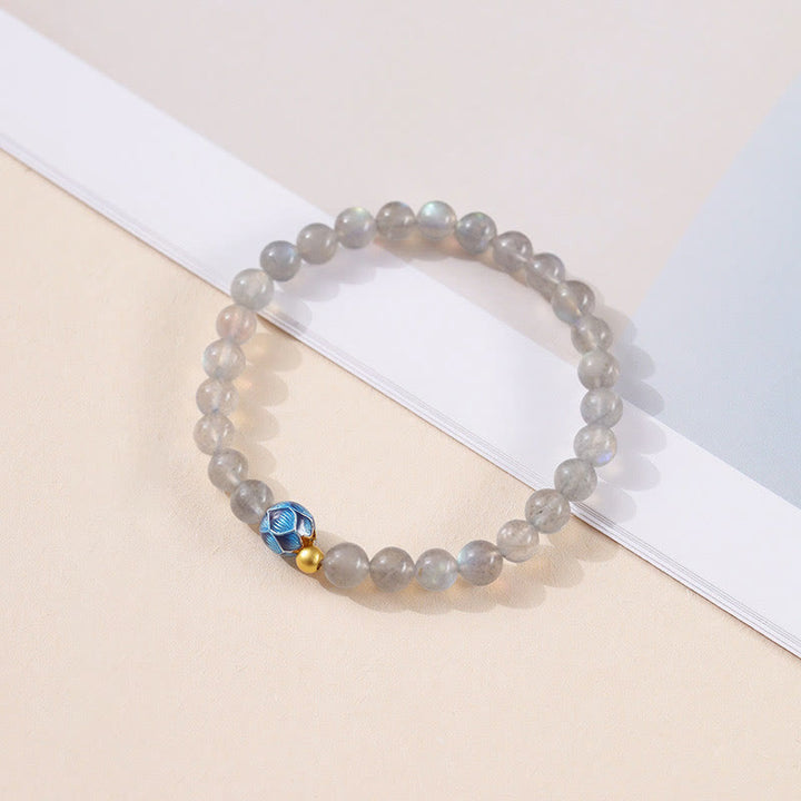 Braccialetto di charme Buddha Stones Natural Moonstone Lotus Love - image 1