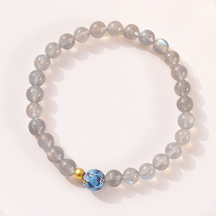 Braccialetto di charme Buddha Stones Natural Moonstone Lotus Love - image 2