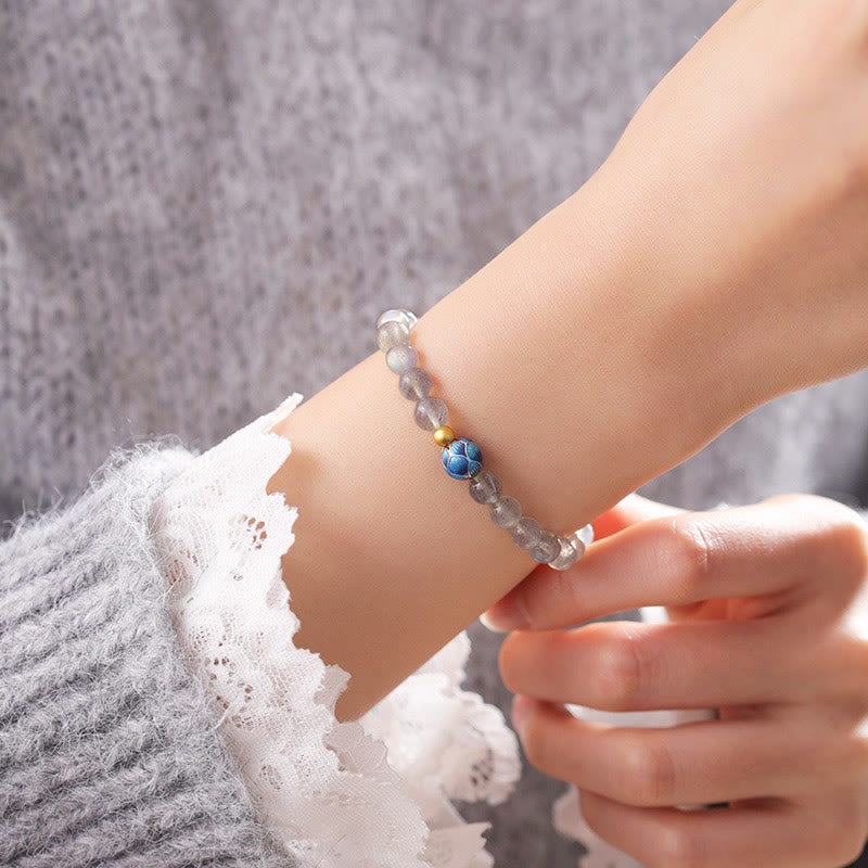 Braccialetto di charme Buddha Stones Natural Moonstone Lotus Love - image 4