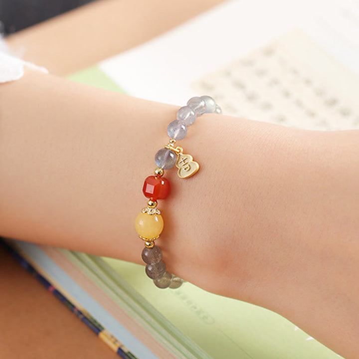 Braccialetto di charme Buddha Stones Natural Moonstone Lotus Love - image 14