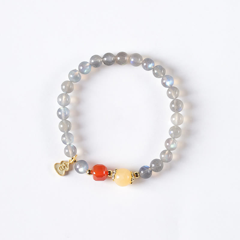 Braccialetto di charme Buddha Stones Natural Moonstone Lotus Love - image 12
