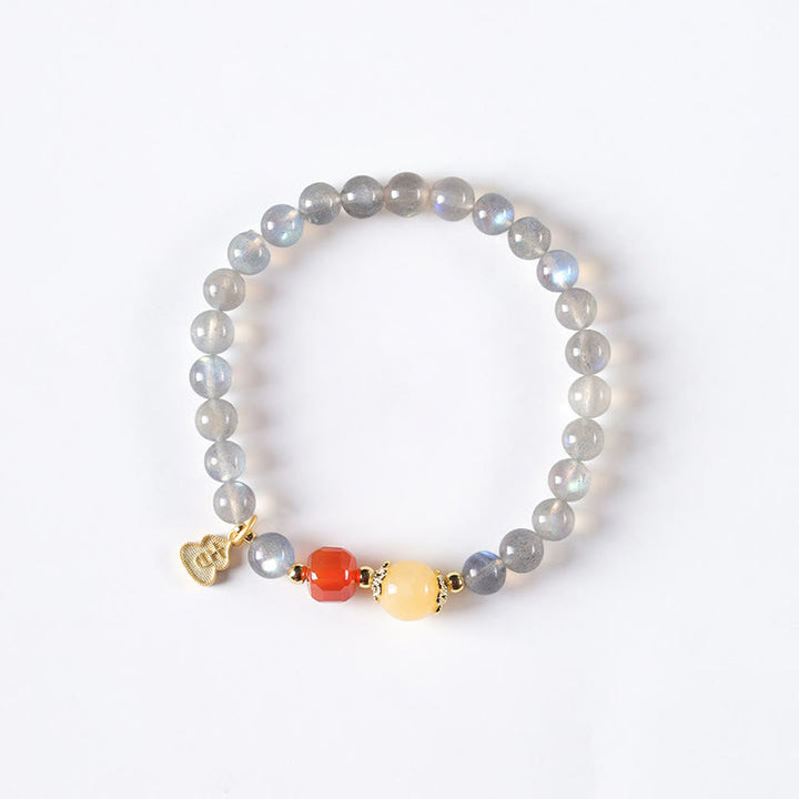 Braccialetto di charme Buddha Stones Natural Moonstone Lotus Love - image 12