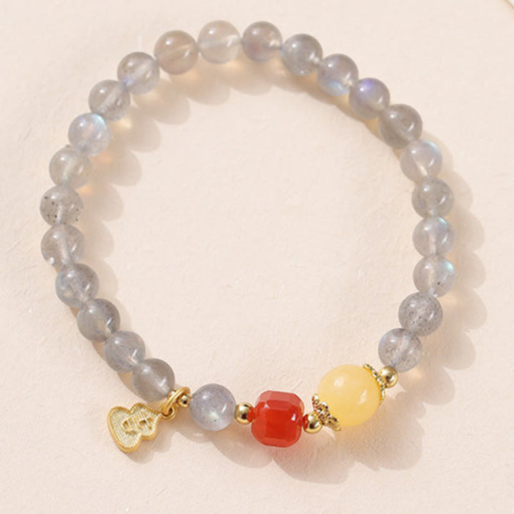 Braccialetto di charme Buddha Stones Natural Moonstone Lotus Love - image 11