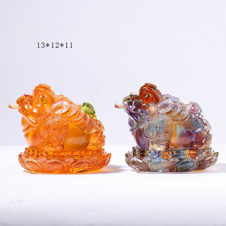 Buddha Stones Feng Shui Rana Monete Cristallo Liuli Fatto a Mano Opera d'Arte Ricchezza Decorazione per Casa e Ufficio - image 18