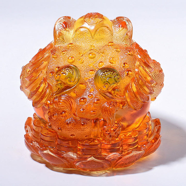 Buddha Stones Feng Shui Rana Monete Cristallo Liuli Fatto a Mano Opera d'Arte Ricchezza Decorazione per Casa e Ufficio - image 17