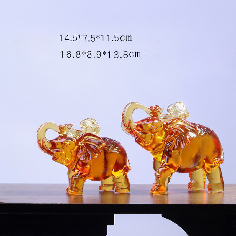 Buddha Stones in cristallo giallo Liuli, proboscide di elefante, design su e giù, forza, decorazione per la casa - image 20