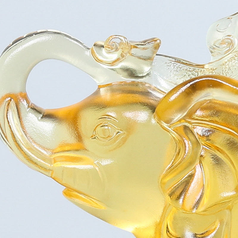 Buddha Stones in cristallo giallo Liuli, proboscide di elefante, design su e giù, forza, decorazione per la casa - image 10