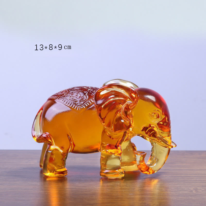 Buddha Stones in cristallo giallo Liuli, proboscide di elefante, design su e giù, forza, decorazione per la casa - Piccolo elefante (proboscide rivolta verso il basso) 13*8*9 cm - image 3