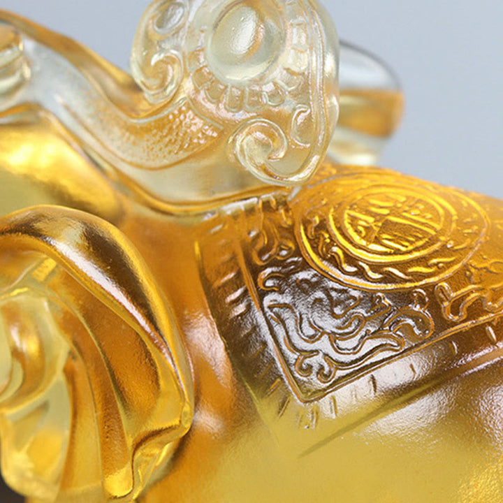 Buddha Stones in cristallo giallo Liuli, proboscide di elefante, design su e giù, forza, decorazione per la casa - image 11