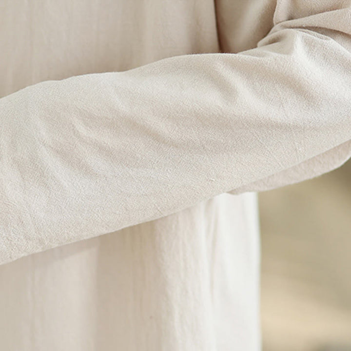 Completo da donna con motivo Buddha Stones, composto da maglietta a maniche lunghe con scollo a V e pantaloni a gamba larga, ideale per la meditazione zen. - image 9
